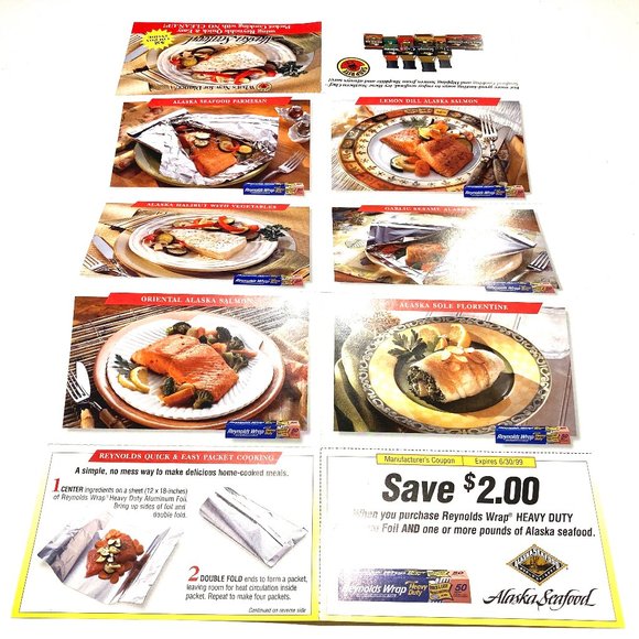 3 Vintage Reynolds Wrap promo Recipe Packets - Picture 8 of 14